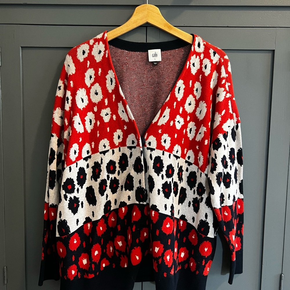 Cabi women’s 6163 floral upbeat sweater